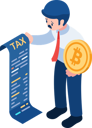 پیش‌نمایش فایل businessman-holding-bitcoin-and-tax-document-8683256 از پک کسب‌وکار ایزومتریک