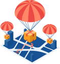 پیش‌نمایش فایل parcel-with-parachute-drop-on-city-map-8683254 از پک کسب‌وکار ایزومتریک