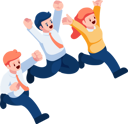پیش‌نمایش فایل businessman-and-woman-jumping-celebrating-8683140 از پک کسب‌وکار ایزومتریک