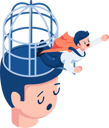 پیش‌نمایش فایل businessman-breaking-cage-on-head-8683141 از پک کسب‌وکار ایزومتریک