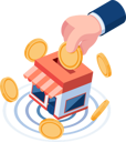 پیش‌نمایش فایل businessman-hand-saving-money-into-store-8683144 از پک کسب‌وکار ایزومتریک