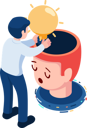 پیش‌نمایش فایل businessman-putting-idea-into-businessman-head-8683147 از پک کسب‌وکار ایزومتریک