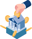 پیش‌نمایش فایل hand-saving-coin-in-bank-building-8683133 از پک کسب‌وکار ایزومتریک