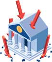 پیش‌نمایش فایل banking-with-falling-arrow-banking-crisis-9057404 از پک مجموعه مفهوم کسب‌وکار ایزومتریک