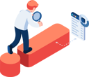 پیش‌نمایش فایل businessman-use-magnifying-glass-analyze-exclamation-mark-problem-analysis-9176282 از پک مجموعه مفهوم کسب‌وکار ایزومتریک