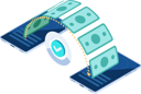 پیش‌نمایش فایل two-smartphones-sending-and-receiving-money-9705030 از پک مجموعه مفهوم کسب‌وکار ایزومتریک