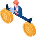 پیش‌نمایش فایل businessman-spread-his-legs-between-dollar-and-bitcoin-11185801 از پک کسب و کار