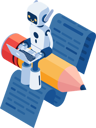 پیش‌نمایش فایل ai-robot-sitting-on-pencil-and-write-article-11601415 از پک کسب و کار