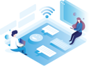 پیش‌نمایش فایل online-messaging-app-2081743 از پک تصویرسازی های ایزومتریک