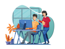 پیش‌نمایش فایل man-working-on-desktop-and-women-give-suggestion-to-him-2112235 از پک صفحه فرود