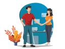 پیش‌نمایش فایل young-man-welcoming-a-young-lady-in-office-2112241 از پک صفحه فرود