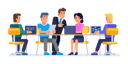 پیش‌نمایش فایل businessman-communicating-with-team-members-8637075 از پک کسب و کار