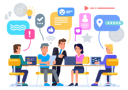 پیش‌نمایش فایل businessman-discussing-about-online-community-with-employees-8637078 از پک کسب و کار