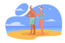 پیش‌نمایش فایل aged-couple-standing-together-on-beach-5237712 از پک تعطیلات تابستان