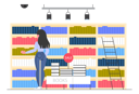 پیش‌نمایش فایل girl-arranging-books-in-store-5245172 از پک بوکستور