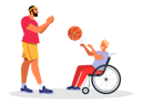 پیش‌نمایش فایل basketball-player-playing-with-disabled-5237926 از پک ورزش و بازی‌ها
