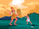 پیش‌نمایش فایل david-and-goliath-in-the-middle-of-battle-5241707 از پک مذهبی