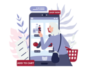 پیش‌نمایش فایل online-grocery-shopping-using-device-5255781 از پک خرید آنلاین