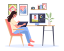 پیش‌نمایش فایل graphic-illustration-designer-working-on-the-computer-5314580 از پک حرفه