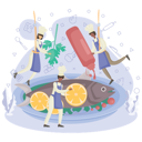 پیش‌نمایش فایل chef-making-fish-dish-5507914 از پک کیتچِنِر