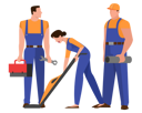 پیش‌نمایش فایل group-of-repairman-in-the-uniform-with-tools-6031076 از پک حرفه