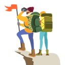پیش‌نمایش فایل climber-couple-standing-on-the-mountain-peak-with-flag-6029314 از پک کمپینگ و کوهنوردی