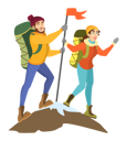 پیش‌نمایش فایل climbers-standing-on-the-mountain-peak-with-flag-6029322 از پک کمپینگ و کوهنوردی