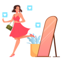 پیش‌نمایش فایل beautiful-slim-woman-in-red-dress-in-front-of-mirror-6276809 از پک کاهش وزن