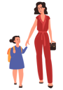 پیش‌نمایش فایل beautiful-mother-walking-her-daughter-to-school-6276429 از پک مادر و کودک