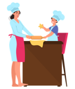 پیش‌نمایش فایل happy-mom-and-her-daughter-cooking-6276435 از پک مادر و کودک