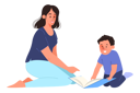 پیش‌نمایش فایل mother-and-son-reading-book-6276431 از پک مادر و کودک