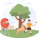 پیش‌نمایش فایل boy-enjoying-bbr-with-dog-11213197 از پک باربیکیو با دوستان