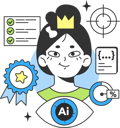 پیش‌نمایش فایل girl-with-ai-badge-11243108 از پک هوش مصنوعی