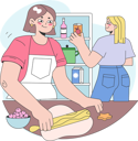 پیش‌نمایش فایل girl-rolling-dough-using-rolling-pin-11242040 از پک فضا کولیوینگ