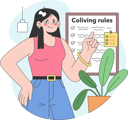 پیش‌نمایش فایل girl-showing-coliving-rules-11242042 از پک فضا کولیوینگ