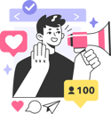پیش‌نمایش فایل man-doing-social-media-marketing-11242141 از پک متفرقه