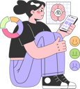 پیش‌نمایش فایل girl-checking-brain-report-on-mobile-app-11242392 از پک اپلیکیشن سلامت