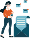 پیش‌نمایش فایل girl-doing-mail-marketing-11254490 از پک افراد کسب و کار
