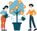 پیش‌نمایش فایل woman-and-man-watering-dollar-plant-11254491 از پک افراد کسب و کار