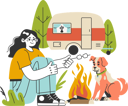 پیش‌نمایش فایل girl-is-enjoying-camp-with-her-dog-11261753 از پک سفر