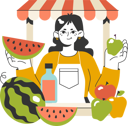 پیش‌نمایش فایل woman-sells-watermelon-at-fruit-stall-11261746 از پک سفر
