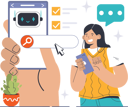 پیش‌نمایش فایل girl-searching-chatbot-using-mobile-11298890 از پک چت‌بات