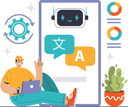 پیش‌نمایش فایل man-doing-translation-using-chatbot-11298888 از پک چت‌بات