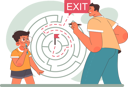 پیش‌نمایش فایل boy-and-father-finding-maze-exit-way-11356826 از پک فعالیت افراد
