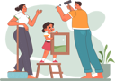 پیش‌نمایش فایل father-drilling-wall-for-photo-frame-11356819 از پک فعالیت افراد