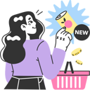 پیش‌نمایش فایل woman-adds-products-in-shopping-basket-11356511 از پک خرید