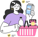 پیش‌نمایش فایل woman-purchases-milk-carton-11356505 از پک خرید