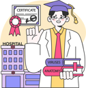 پیش‌نمایش فایل medical-student-with-medical-degree-11364940 از پک پزشکی