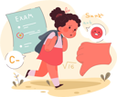 پیش‌نمایش فایل sad-little-girl-holding-a-backpack-with-bad-grades-11382146 از پک فعالیت کودکان