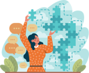 پیش‌نمایش فایل businesswoman-is-solving-business-puzzle-11406571 از پک هدف کسب‌وکار